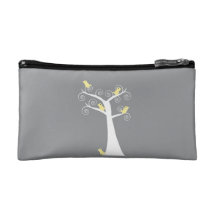 Five Yellow Birds in a Tree Bagettes Bag Makeup Bags