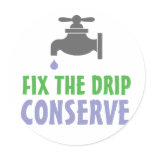 Fix The Drip Round Stickers