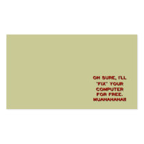Fix Your Computer For Free? Business Card