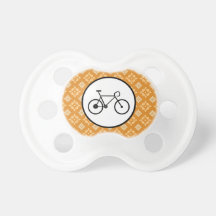 Fixie Bike Fixed Gear Bicycle on Orange Pattern Pacifiers