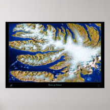 Fjords, Iceland satellite poster