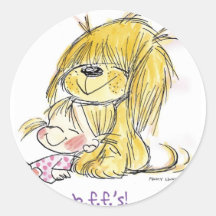 FL-002 Puppy Love Round Stickers