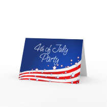 Flag and Background 4th of July Party Greeting Cards