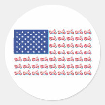 Flag-Blue-Shadow Round Stickers