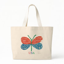 flag butterfly tote bags