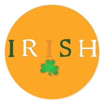 Flag Coloured Irish with Shamrock Design Stickers by mrssocolov