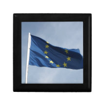 Flag Europe Over Blue Sky Trinket Box