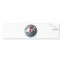 Flag Globe Bumper Stickers