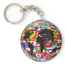 Flag Globe Keychains