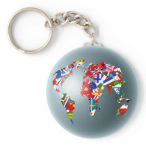 Flag Globe Keychain