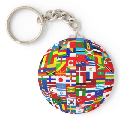 Flag Globe Keychains by prawny