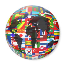 Flag Globe Refrigerator Magnets