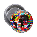 Flag Globe Pinback Button