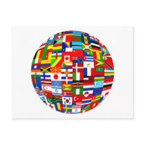 Flag Globe Post Cards