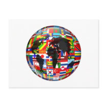 Flag Globe Post Cards