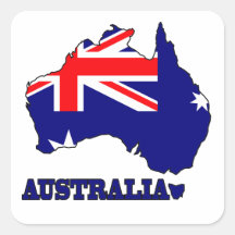 Flag in Map of Australia Square Sticker