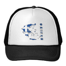 Flag in Map of Greece Trucker Hat