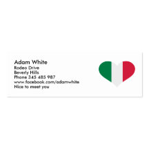 Flag italy business cards