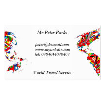 Flag Map, Business Card Template