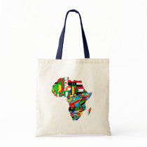 Flag Map of Africa Flags - African Culture Gift Canvas Bag