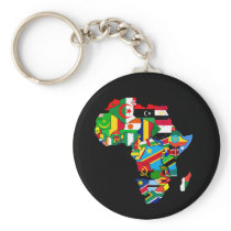 Flag Map of Africa Flags - African Culture Gift Keychains