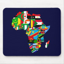 Flag Map of Africa Flags - African Culture Gift Mouse Pads