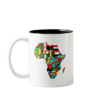 Flag Map of Africa Flags - African Culture Gift Coffee Mugs