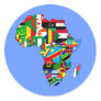 Flag Map of Africa Flags - African Culture Gift Round Stickers