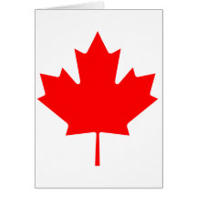 Flag maple leaf card