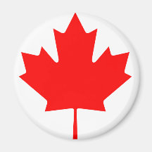 Flag maple leaf magnet