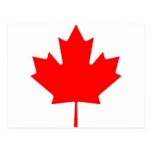 Flag maple leaf postcard