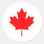 Flag maple leaf round sticker