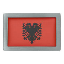 Flag of Albania Rectangular Belt Buckle