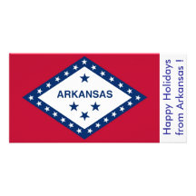 Flag of Arkansas, Happy Holidays from U.S.A. Photo Card Template