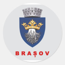 Flag of Brasov Round Sticker