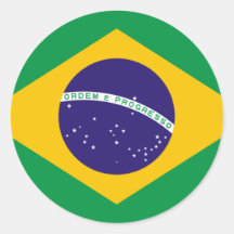 FLAG OF BRAZIL ROUND STICKERS
