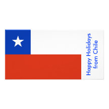 Flag of Chile, Happy Holidays from Chile Picture Card