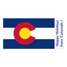 Flag of Colorado, Happy Holidays from U.S.A. Customized Photo Card