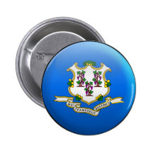 Flag of Connecticut Pinback Buttons