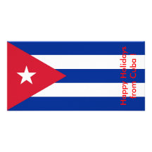 Flag of Cuba, Happy Holidays from Cuba Photo Card