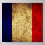 Flag of France Grunge Poster