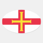 Flag of Guernsey Oval Sticker