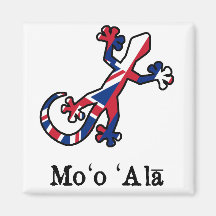 Flag of Hawaii Gecko Refrigerator Magnets