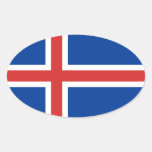 Flag of Iceland Oval Sitcker Oval Stickers