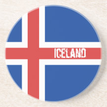 Flag of Iceland Sandstone Coasters