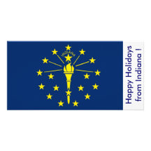Flag of Indiana, Happy Holidays from U.S.A. Picture Card