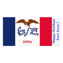 Flag of Iowa, Happy Holidays from U.S.A. Photo Cards