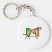 Flag of Ireland Irish wolfhound Gear Key Chain