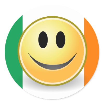 Flag of Ireland Smiley Face Sticker by oddFrogg