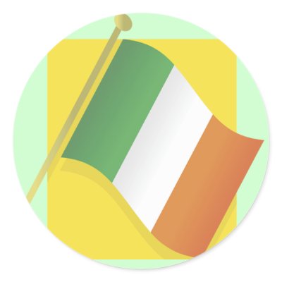 Flag of Ireland T-shirts and Gifts Round Stickers by stpatricksdaytshirts